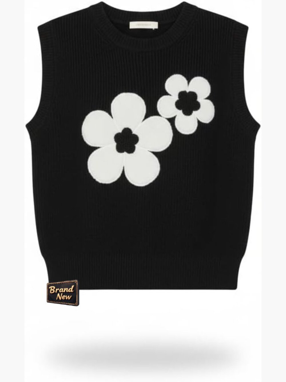 Floral Applique Sleeveless Jumper Vest Day Dress